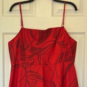 NEW Banana Republic Firey Red Midi Dress – Size 16 Petite